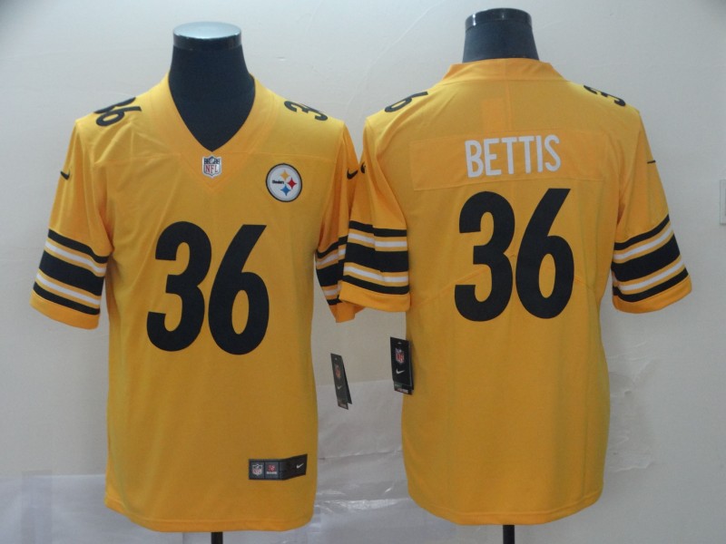 Men Pittsburgh Steelers #36 Bettis yellow Nike Limited NFL Jerseys->pittsburgh steelers->NFL Jersey